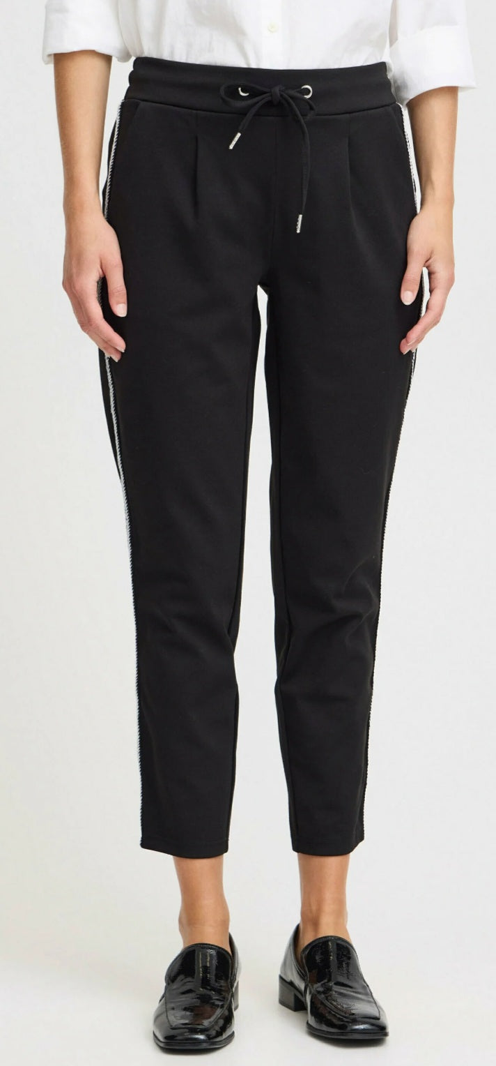 B.YOUNG pantalone con bande laterali argentate