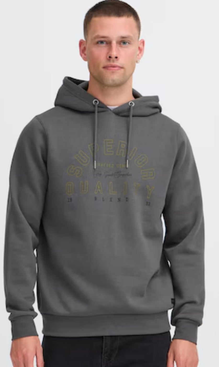 BLEND felpa con cappuccio e scritte centrali